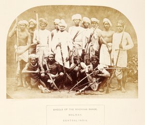 Bheels of the Vindhyan Range, Malwah, Central India, from The People of India, by J. Forbes Watson, published 1868 by English Photographer
